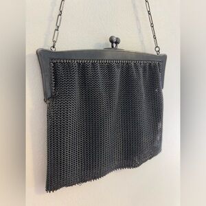 Vintage Antique Chain Mail Purse with Metal Strap